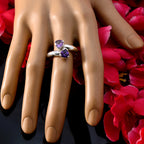 Amethyst Toi et Moi African 92.5 Silver Purple Gemstone Slim Contemporary Ring Jewellery