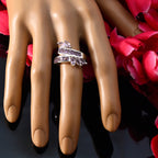 Amethyst multiple German 925 Silver Purple Gems Classic Feminine Ring Jewellery