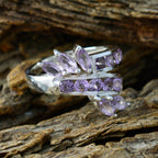 Amethyst multiple German 925 Silver Purple Gems Classic Feminine Ring Jewellery