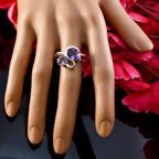 Amethyst Toi et Moi Indian 92.5 Silver Purple Gemstone Featherlight Graceful Ring Jewellery