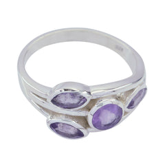 Amethyst quarter African Silver Purple Gems Slim Fairytale Ring Jewellery