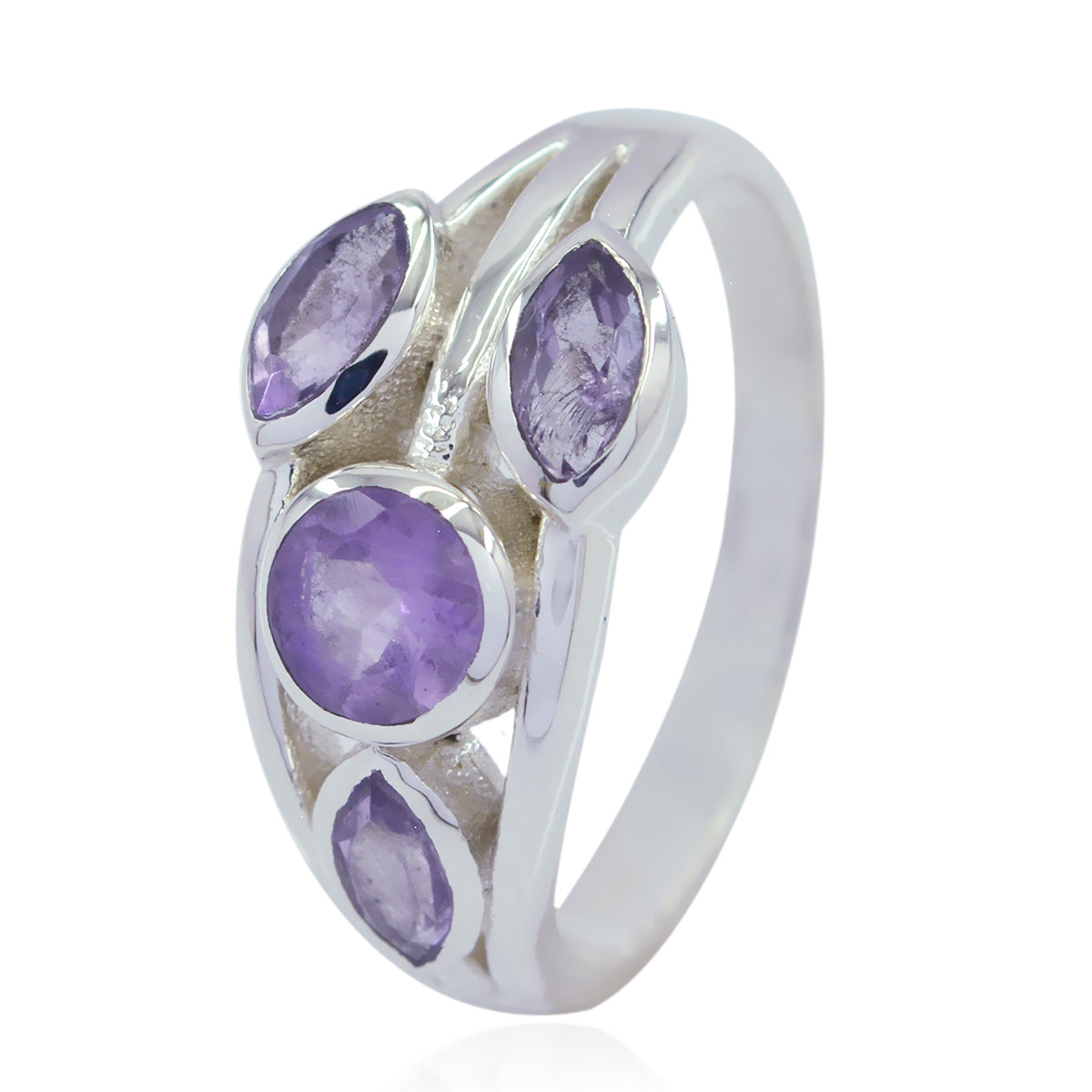 Amethyst quarter African Silver Purple Gems Slim Fairytale Ring Jewellery