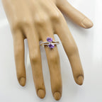 Amethyst Toi et Moi American Sterling Silver Purple Gems Whisper thin Feminine Ring Jewellery