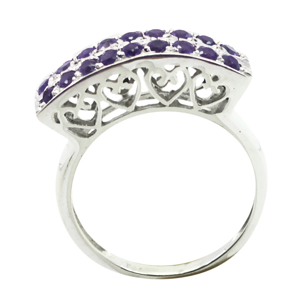 Amethyst multiple Japanese Silver Purple Gemstone Whisper thin Fairytale Ring Jewellery