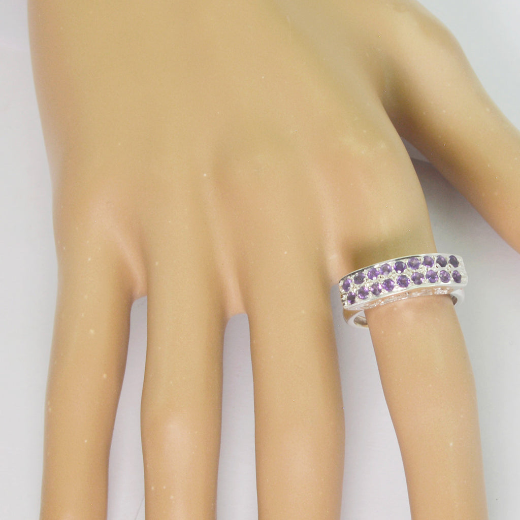 Amethyst multiple Japanese Silver Purple Gemstone Whisper thin Fairytale Ring Jewellery