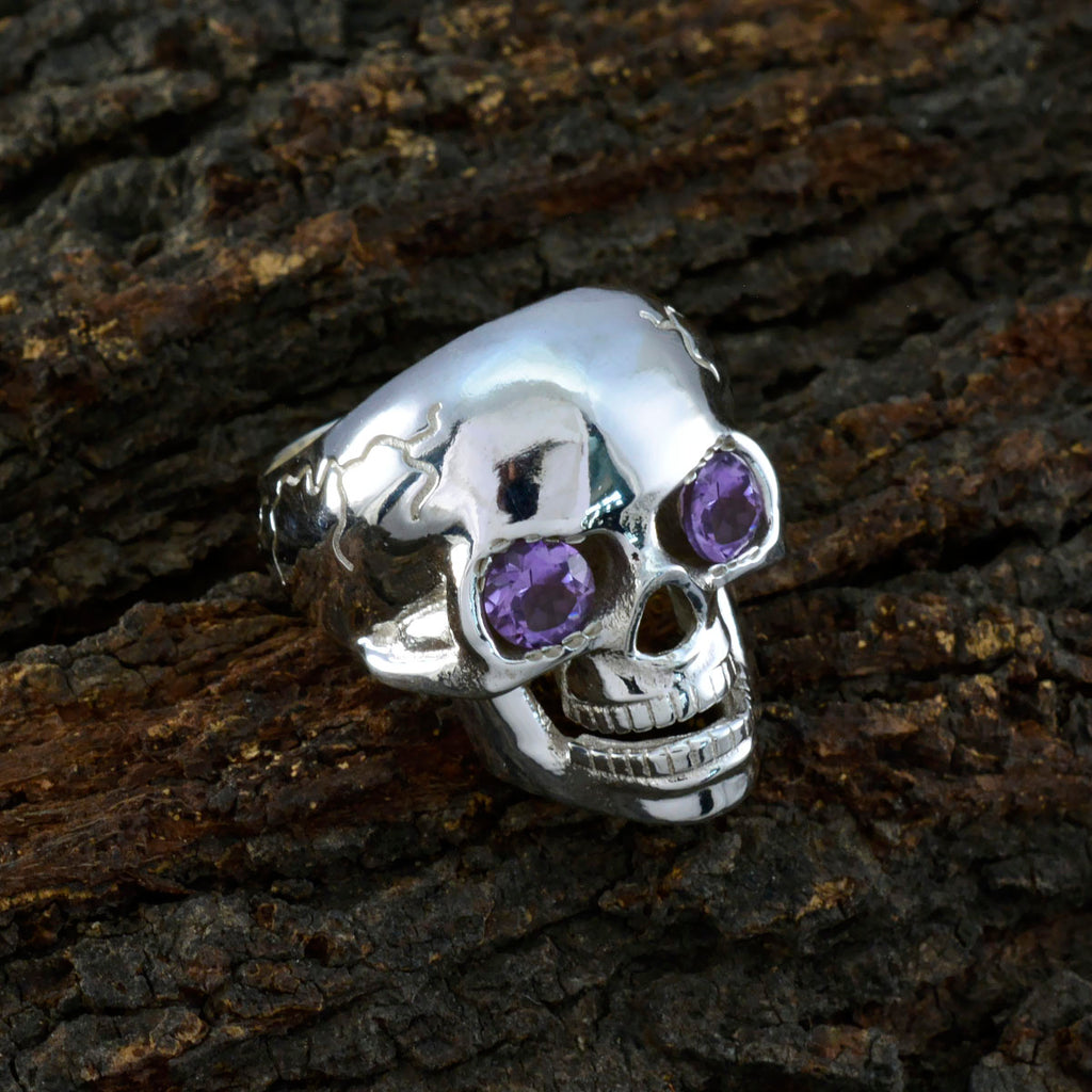 Amethyst Toi et Moi Egyptian 92.5 Silver Purple Gems Statement Signet Ring Jewellery
