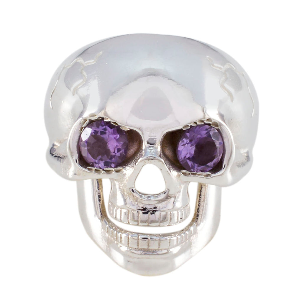 Amethyst Toi et Moi Egyptian 92.5 Silver Purple Gems Statement Signet Ring Jewellery