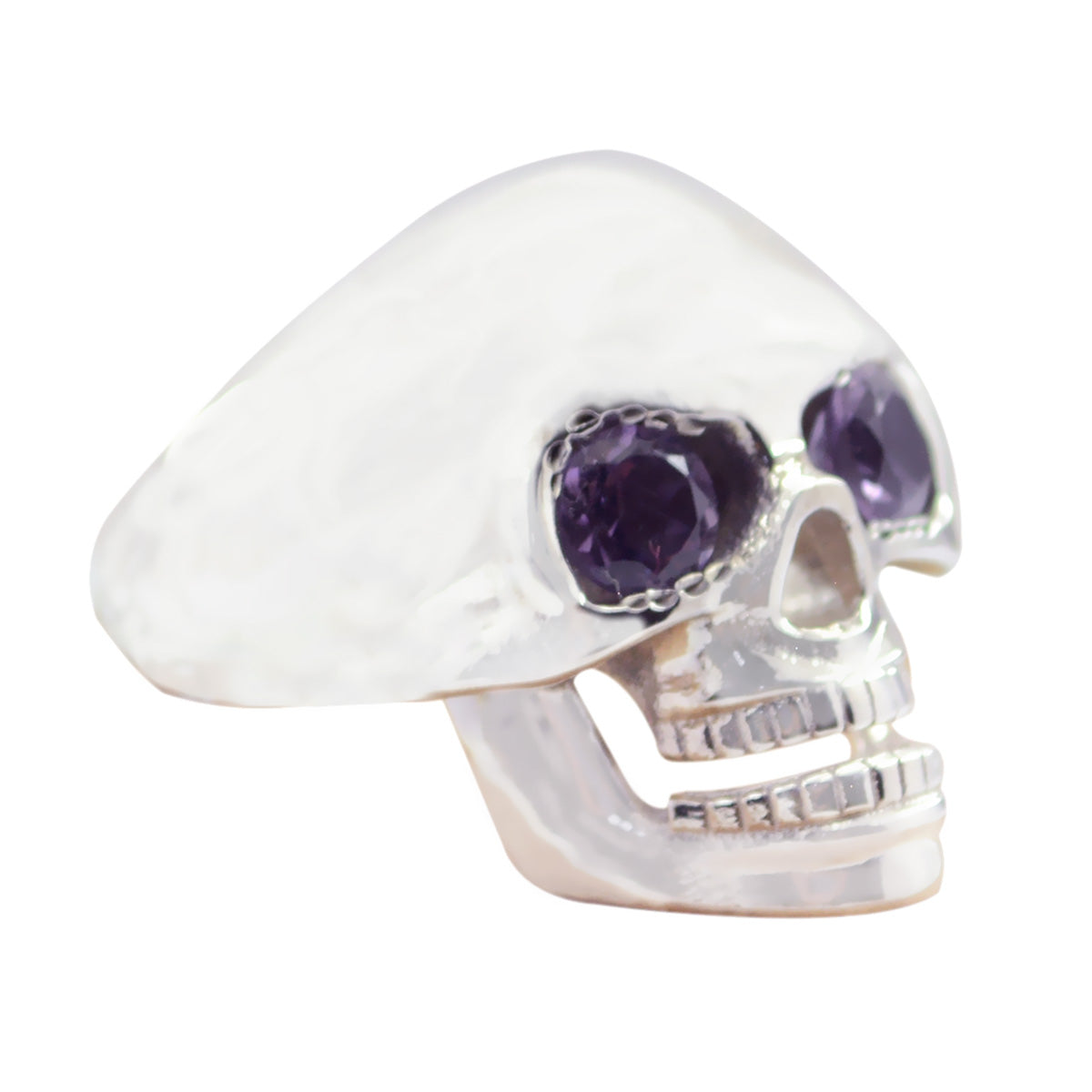 Amethyst Toi et Moi Egyptian 92.5 Silver Purple Gems Statement Signet Ring Jewellery