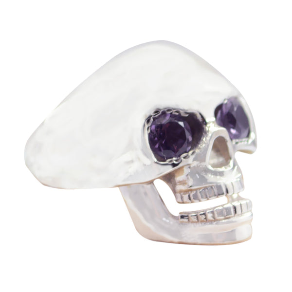 Amethyst Toi et Moi Egyptian 92.5 Silver Purple Gems Statement Signet Ring Jewellery