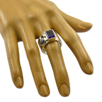 Amethyst quarter Egyptian Silver Purple Gemstones Eye catching Abstract Band Jewellery