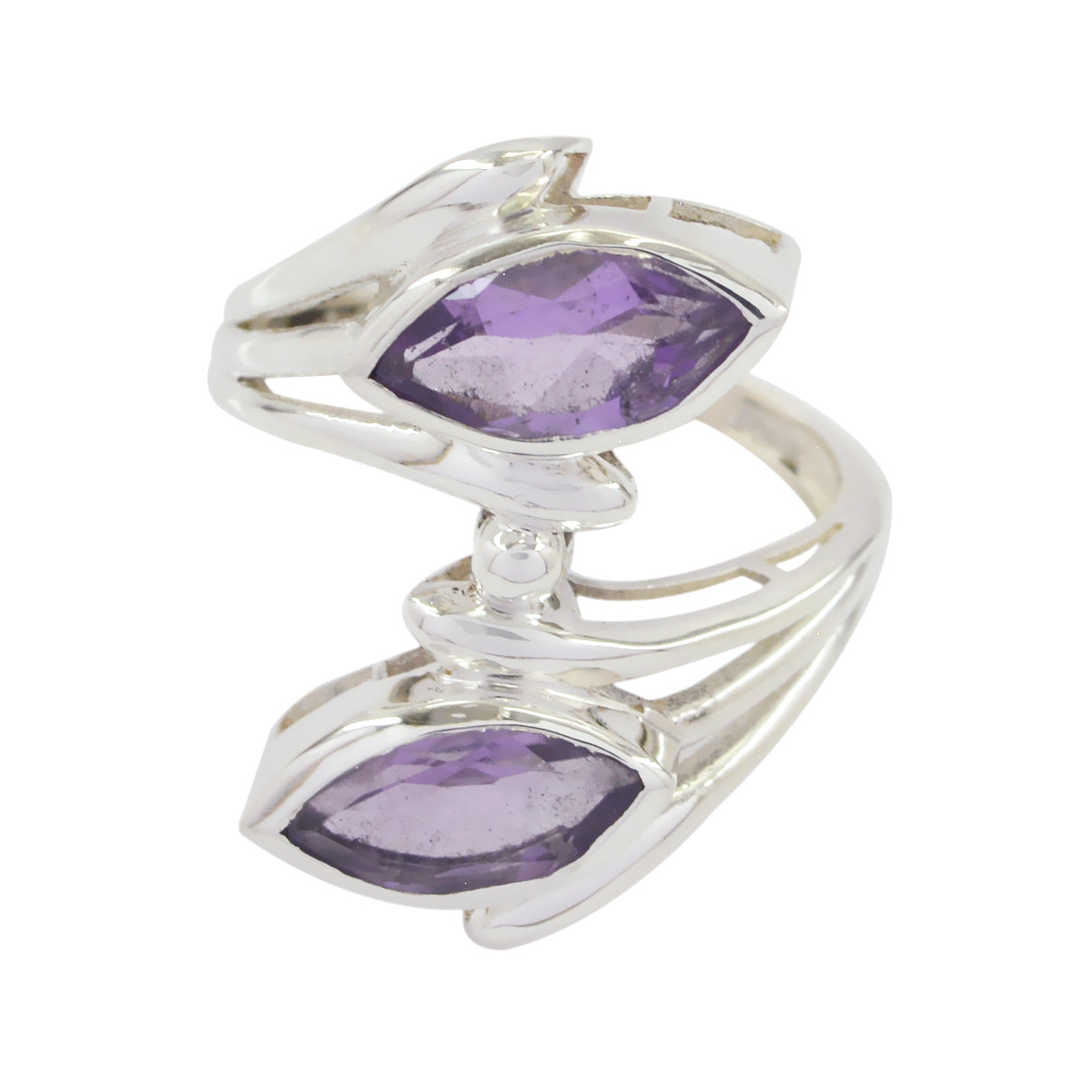 Amethyst Toi et Moi French Silver Purple Gems Versatile Modern Ring Jewellery