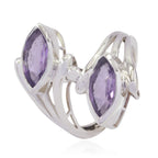 Amethyst Toi et Moi French Silver Purple Gems Versatile Modern Ring Jewellery