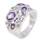 Amethyst quarter Egyptian 92.5 Silver Purple Gemstones Essential  Trendy Ring Jewellery