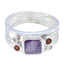 Amethyst Penta Turkish Sterling Silver Purple Gems Whisper thin Modern Ring Jewelry
