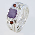 Amethyst Penta Turkish Sterling Silver Purple Gems Whisper thin Modern Ring Jewelry