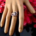 Amethyst Toi et Moi Indian 92.5 Silver Purple Gems Slim Fairytale Ring Jewelry