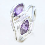 Amethyst Toi et Moi Indian 92.5 Silver Purple Gems Slim Fairytale Ring Jewelry