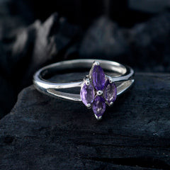 Amethyst quarter Russian 925 Sterling Silver Purple Gemstone Tiny Artisan Ring Jewellery