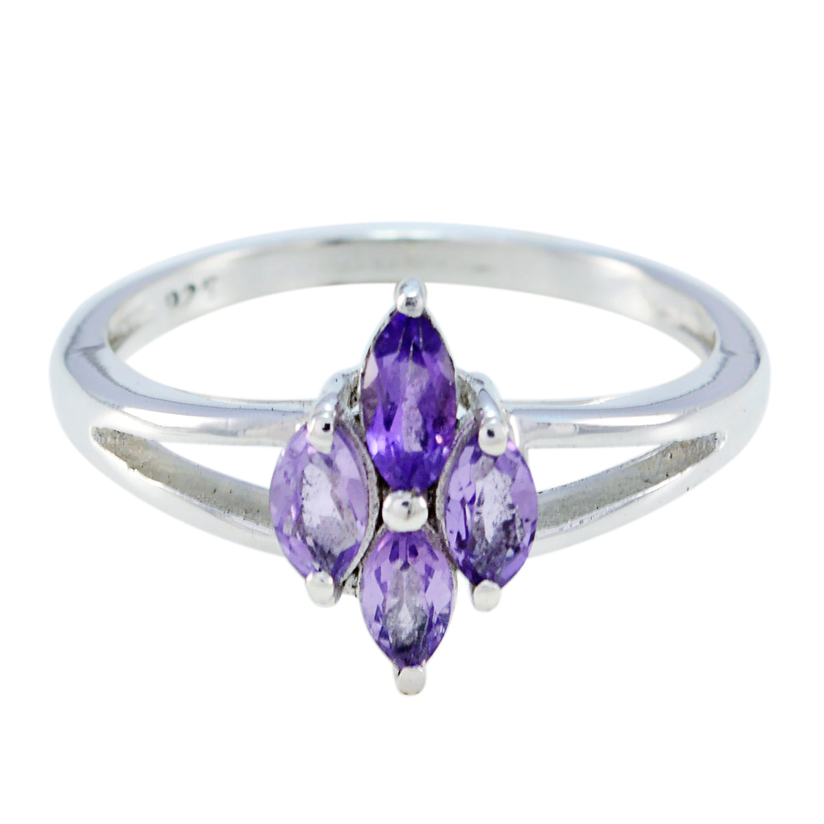Amethyst quarter Russian 925 Sterling Silver Purple Gemstone Tiny Artisan Ring Jewellery Huvudsaklig produktbild