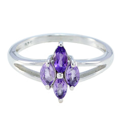 Amethyst quarter Russian 925 Sterling Silver Purple Gemstone Tiny Artisan Ring Jewellery