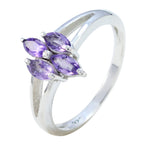 Amethyst quarter Russian 925 Sterling Silver Purple Gemstone Tiny Artisan Ring Jewellery