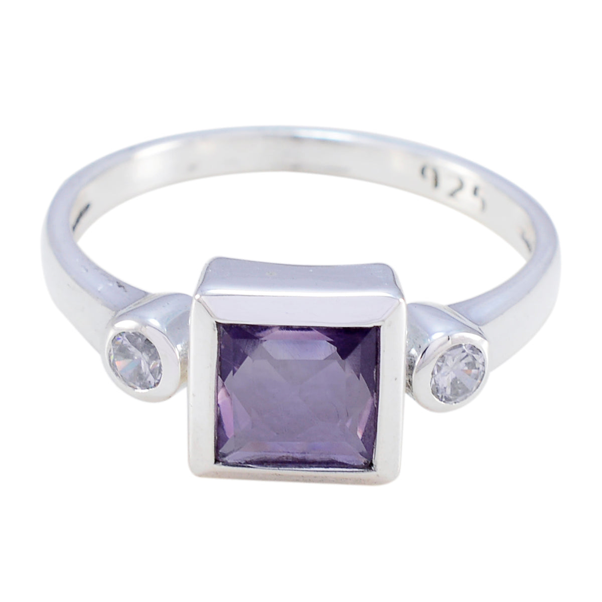 Amethyst Trilogy American Silver Purple Gems Whisper thin Feminine Ring Jewellery Huvudsaklig produktbild