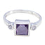 Amethyst Trilogy American Silver Purple Gems Whisper thin Feminine Ring Jewellery