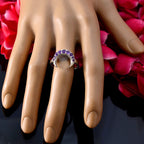 Amethyst multiple Turkish Sterling Silver Purple Gemstones Whisper thin Abstract Ring Jewelry