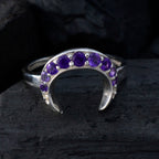 Amethyst multiple Turkish Sterling Silver Purple Gemstones Whisper thin Abstract Ring Jewelry