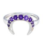 Amethyst multiple Turkish Sterling Silver Purple Gemstones Whisper thin Abstract Ring Jewelry