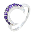 Amethyst multiple Turkish Sterling Silver Purple Gemstones Whisper thin Abstract Ring Jewelry