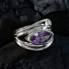 Amethyst Toi et Moi Russian 925 Silver Purple Gemstones Tiny Contemporary Ring Jewelry