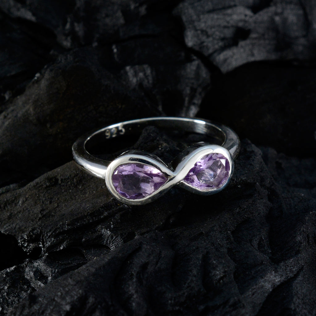 Amethyst multiple Japanese 925 Silver Purple Gems Dainty Artisan Ring Jewelry