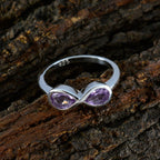 Amethyst multiple Japanese 925 Silver Purple Gems Dainty Artisan Ring Jewelry