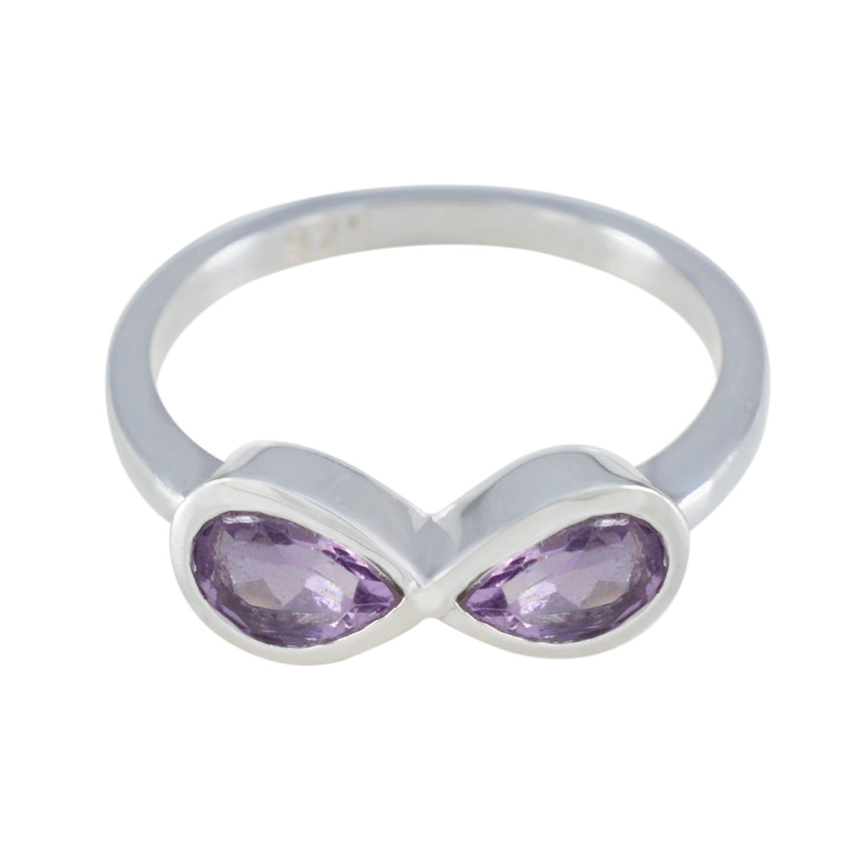 Amethyst multiple Japanese 925 Silver Purple Gems Dainty Artisan Ring Jewelry Hoofdafbeelding