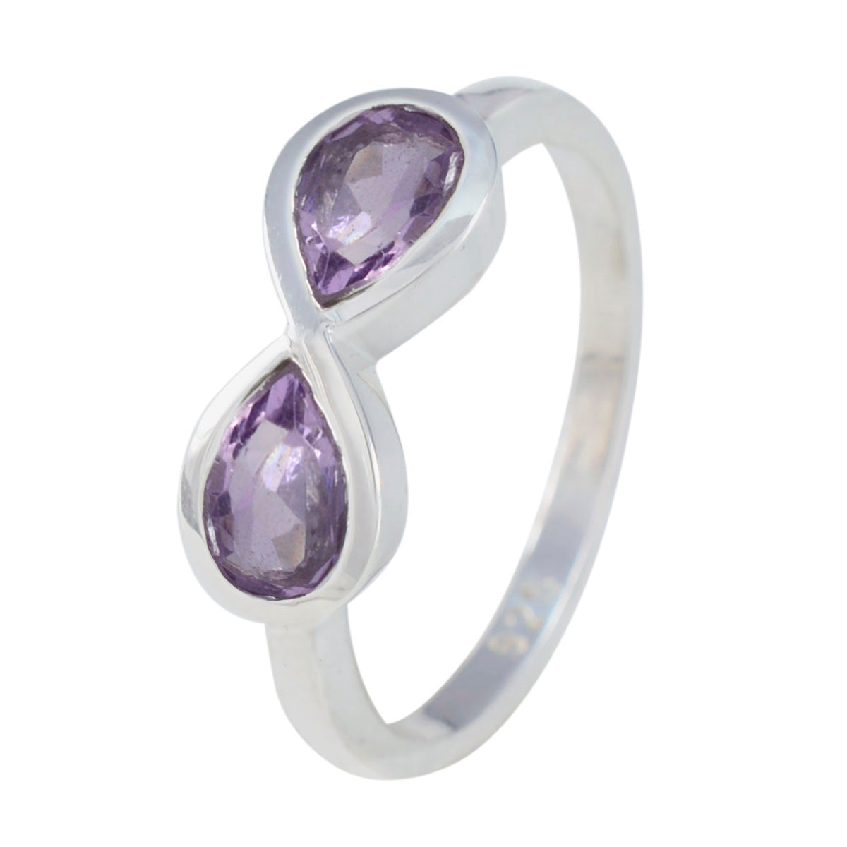Amethyst multiple Japanese 925 Silver Purple Gems Dainty Artisan Ring Jewelry