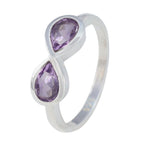 Amethyst multiple Japanese 925 Silver Purple Gems Dainty Artisan Ring Jewelry