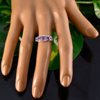 Amethyst Penta Turkish Sterling Silver Purple Gemstones Delicate Luxurious Ring Jewellery