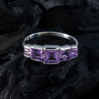 Amethyst Penta Turkish Sterling Silver Purple Gemstones Delicate Luxurious Ring Jewellery