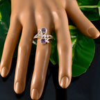Amethyst Toi et Moi Indian Silver Purple Gems Slim Trendy Ring Jewellery