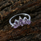 Amethyst Hepta Turkish 925 Silver Purple Gemstones Dainty crown Ring Jewellery