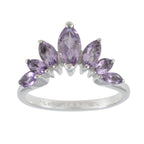 Amethyst Hepta Turkish 925 Silver Purple Gemstones Dainty crown Ring Jewellery