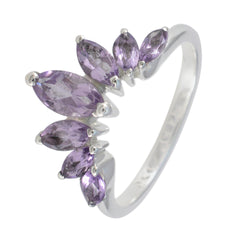 Amethyst Hepta Turkish 925 Silver Purple Gemstones Dainty crown Ring Jewellery
