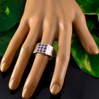 Amethyst navratna Russian 92.5 Silver Purple Gems Versatile Abstract Ring Jewellery