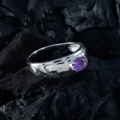 Amethyst Toi et Moi German 92.5 Silver Purple Gemstones Featherlight Feminine Ring Jewellery