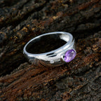 Amethyst Toi et Moi German 92.5 Silver Purple Gemstones Featherlight Feminine Ring Jewellery