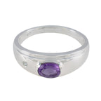 Amethyst Toi et Moi German 92.5 Silver Purple Gemstones Featherlight Feminine Ring Jewellery