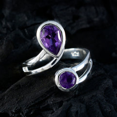Amethyst Toi et Moi Moroccan Silver Purple Gems Tiny Romantic Ring Jewelry