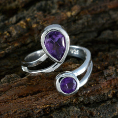 Amethyst Toi et Moi Moroccan Silver Purple Gems Tiny Romantic Ring Jewelry