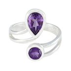 Amethyst Toi et Moi Moroccan Silver Purple Gems Tiny Romantic Ring Jewelry